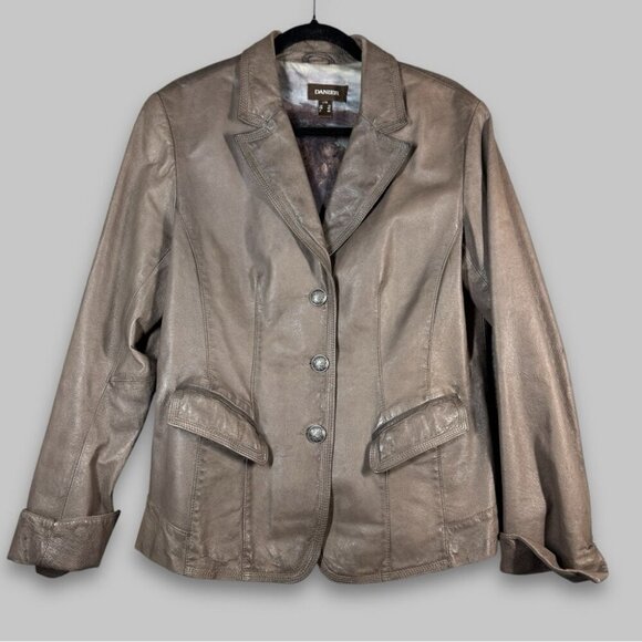 DANIER Women's Tan Leather Jacket - Picture 1 of 14